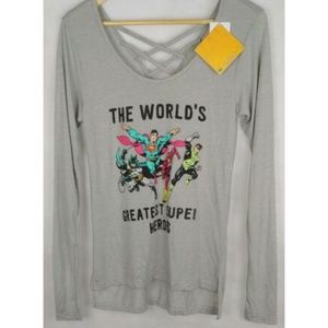 Justice league cut out back long sleeves tee